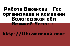 Работа Вакансии - Гос. организации и компании. Вологодская обл.,Великий Устюг г.